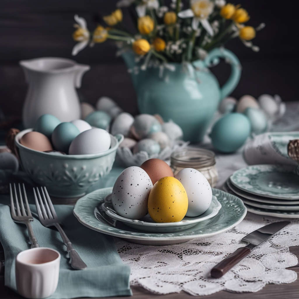Stół Wielkanocny z pisankami